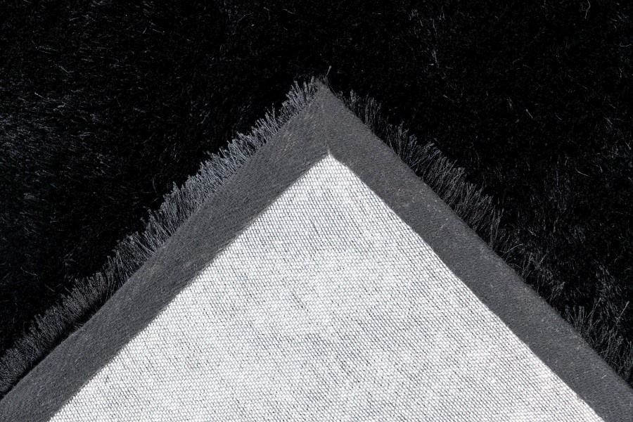 Tapijtenloods Twist Velvet Hoogpolig Vloerkleed Zwart