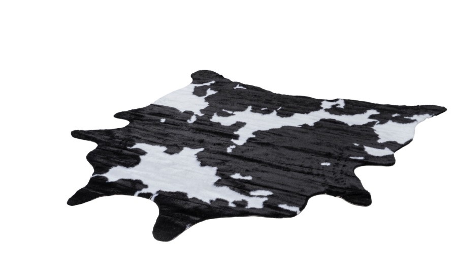 Tapijtenloods Rodeo Koe Dierenhuid Anti-Slip Zwart Wit