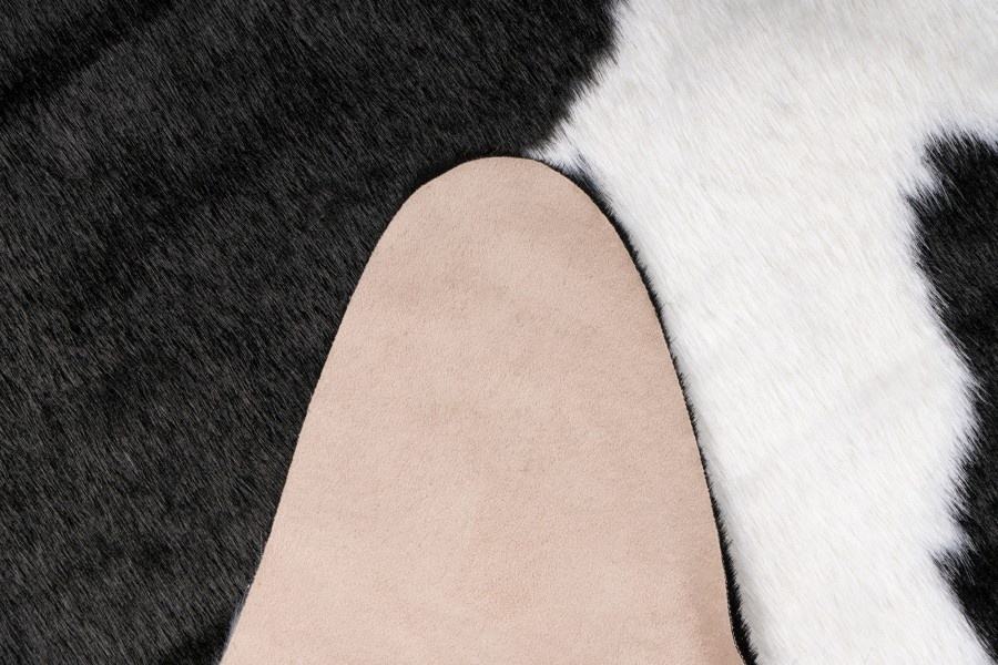 Tapijtenloods Rodeo Koe Dierenhuid Anti-Slip Zwart Wit