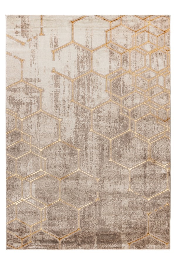 Fashion Club Laagpolig Vloerkleed Beige/Goud