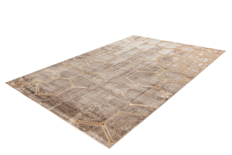 Fashion Club Laagpolig Vloerkleed Beige/Goud