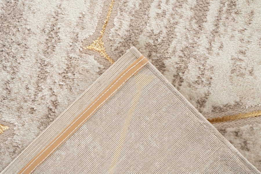 Fashion Club Laagpolig Vloerkleed Beige/Goud