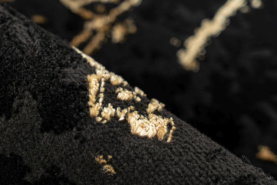 Fashion Marmer Vloerkleed Zwart Goud