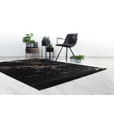 Tapijtenloods Fashion Marmer - Laagpolig Vloerkleed - Design Tapijt - Zwart Goud