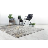 Tapijtenloods Fashion Marmer - Laagpolig Vloerkleed - Design Tapijt - Grijs Goud