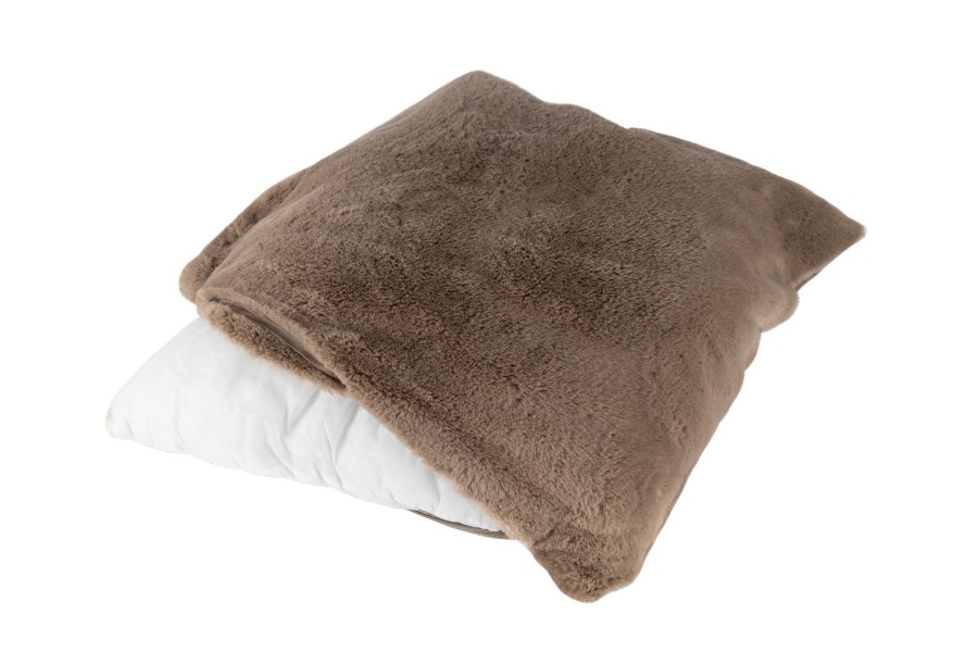 Heaven Fluffy Kussen – Luxe Hoogpolig Sierkussen - Taupe