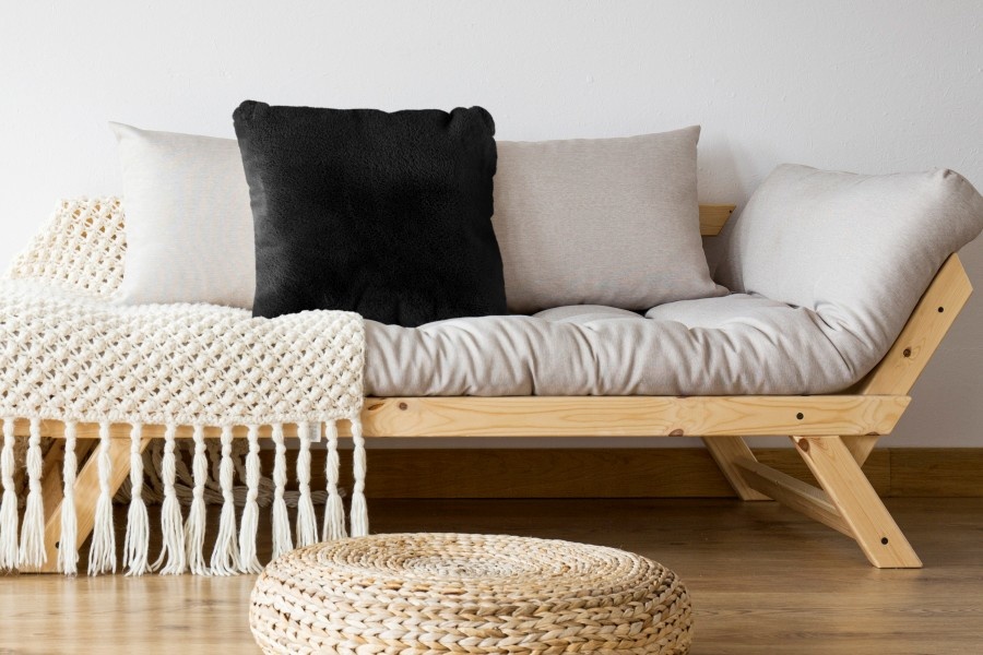 Tapijtenloods Heaven Vacht Kussen Hoogpolig Soft Touch Zwart