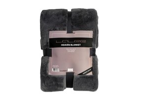 Tapijtenloods Heaven Vacht Plaid - Fluffy Deken - Hoogpolig - Soft Touch Effen - Antraciet