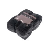 Tapijtenloods Heaven Vacht Plaid - Fluffy Deken - Hoogpolig - Soft Touch Effen - Antraciet