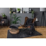 Tapijtenloods Heaven Vacht Plaid - Fluffy Deken - Hoogpolig - Soft Touch Effen - Antraciet