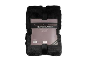 Tapijtenloods Heaven Vacht Plaid - Fluffy Deken - Hoogpolig - Soft Touch Effen - Zwart