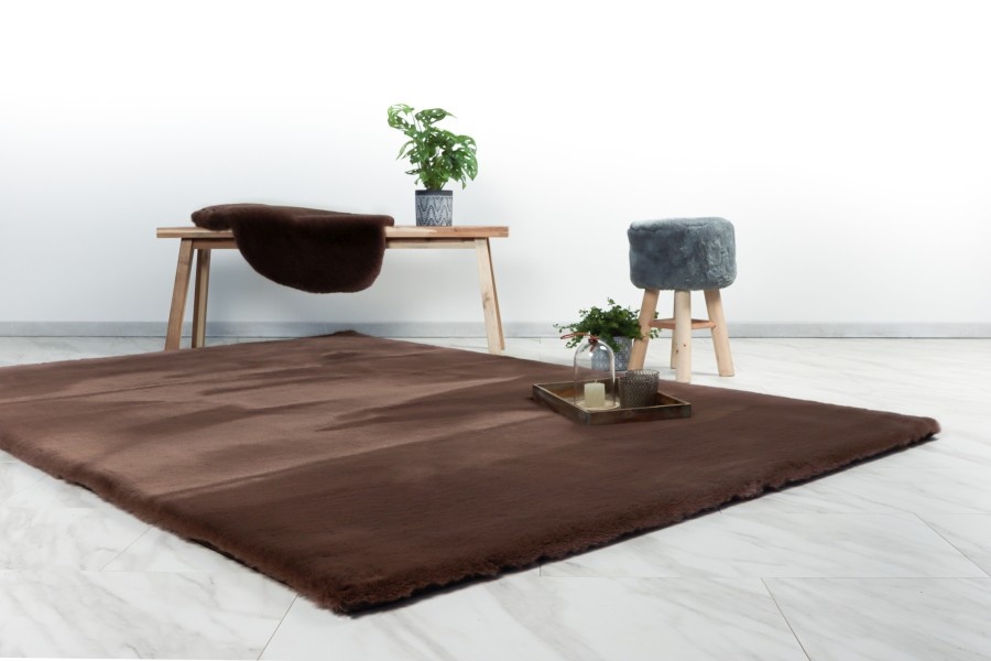 Tapijtenloods Heaven Vacht Vloerkleed Hoogpolig Soft Touch Donker Taupe