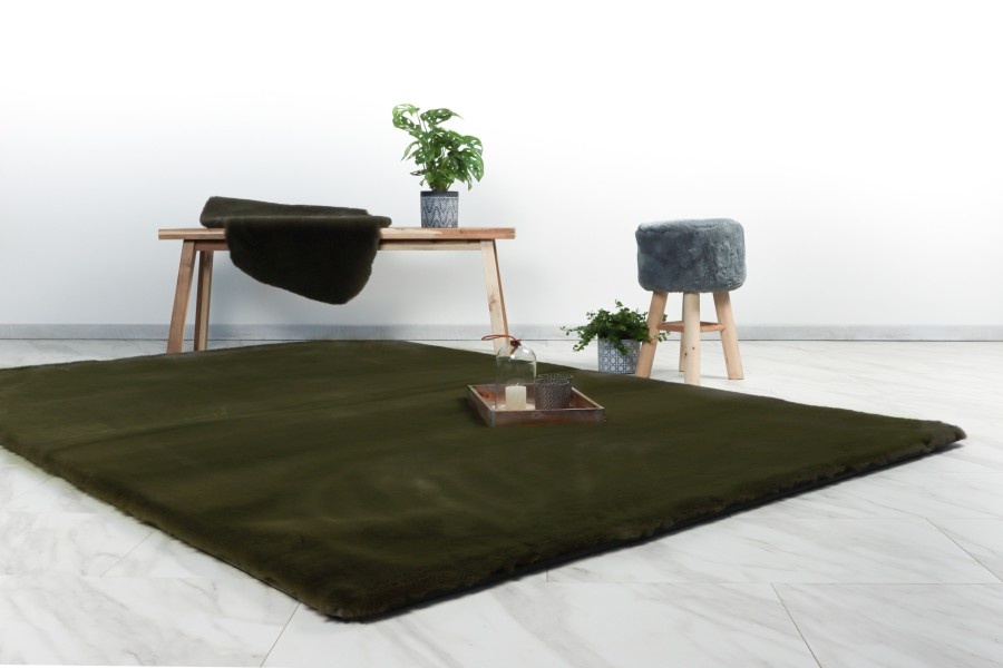Heaven Fluffy Soft - Vloerkleed Hoogpolig - Effen Tapijt - Groen