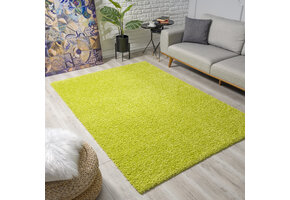 Loca Shaggy Vloerkleed – Modern Uni Effen – Groen Hoogpolig & Zacht