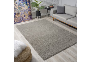Loca Shaggy Vloerkleed – Modern Uni Effen – Lichtgrijs Hoogpolig & Zacht