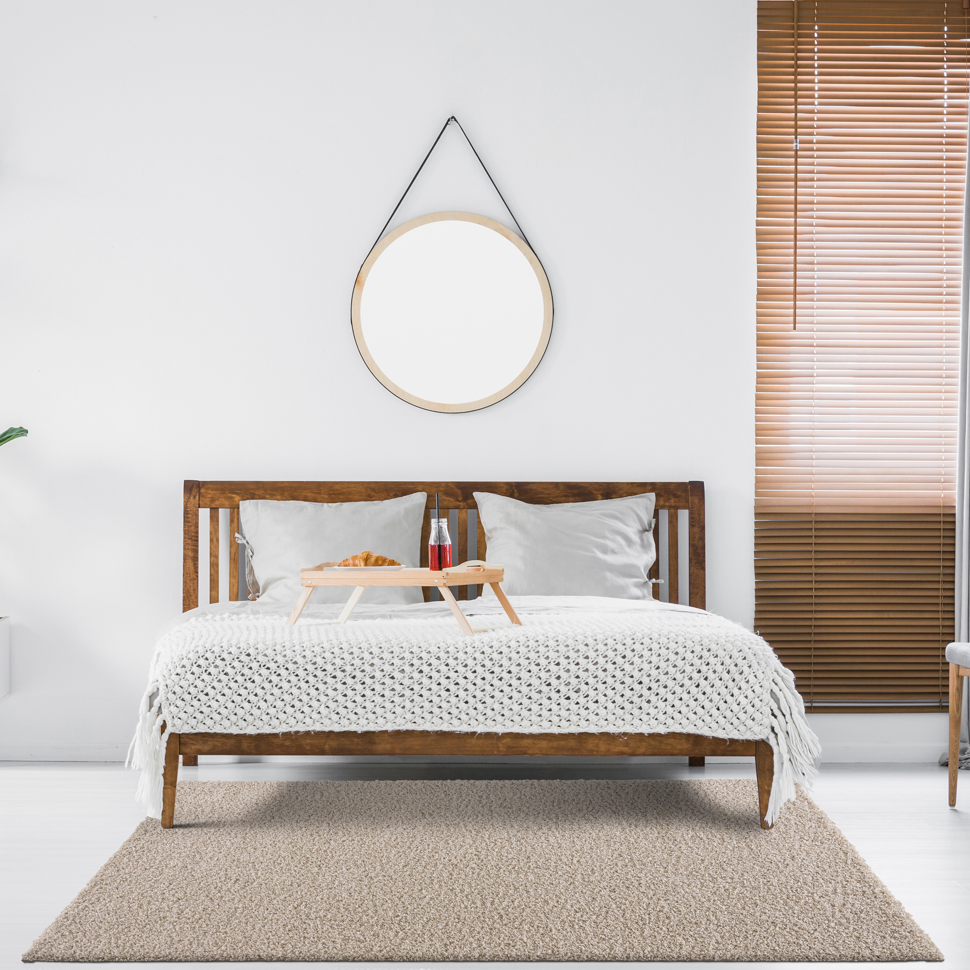 Loca Shaggy Vloerkleed – Modern Uni Effen – Beige Hoogpolig & Zacht