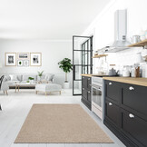 Loca Shaggy Vloerkleed – Modern Uni Effen – Beige Hoogpolig & Zacht