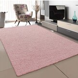 Loca Shaggy Vloerkleed – Modern Uni Effen – Roze Hoogpolig & Zacht