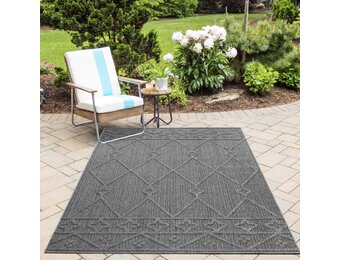 Natur Vloerkleed Lucia Buitenkleed Sisal Laagpolig Indoor en Outdoor Grijs