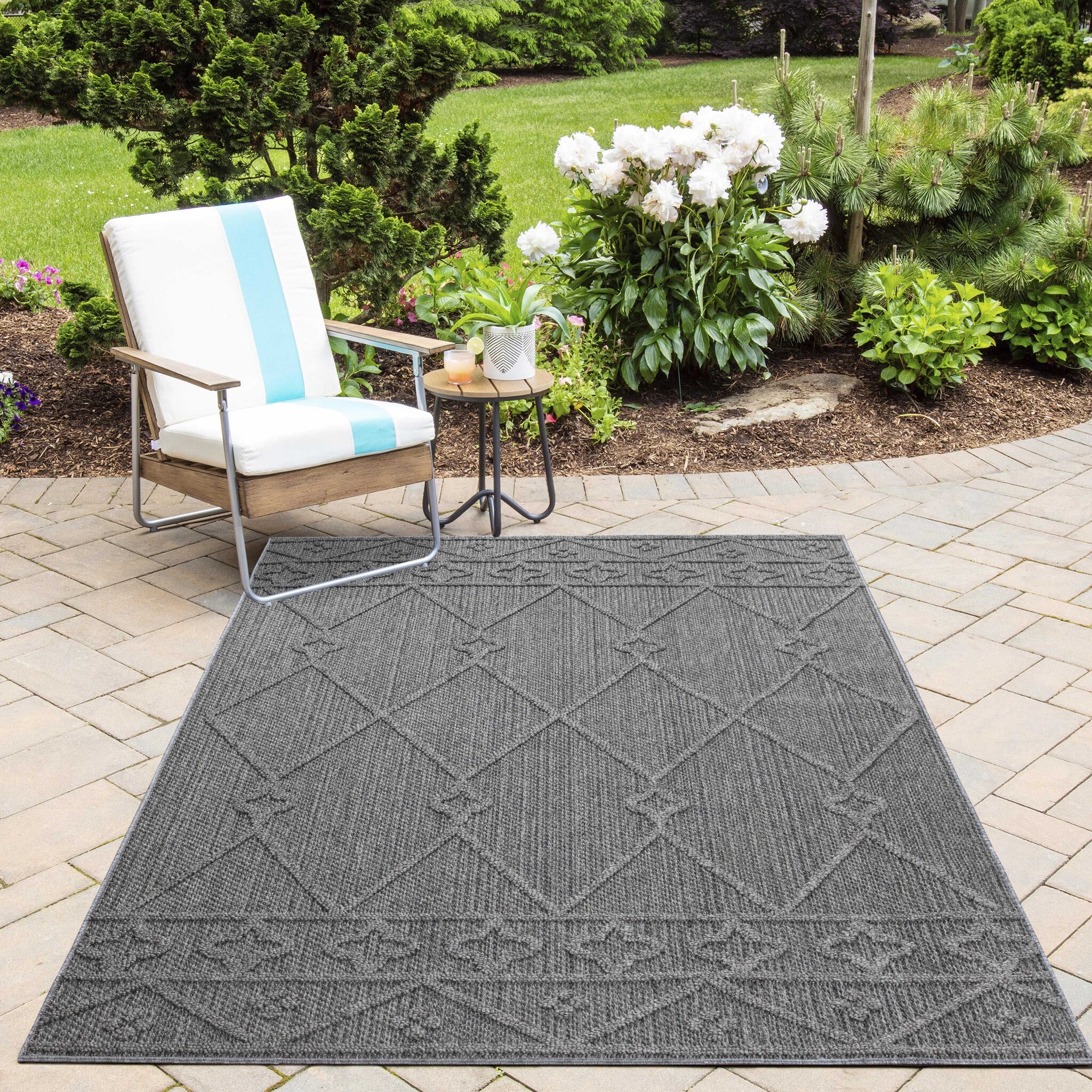 Natur Lucia Buitenkleed Sisal Laagpolig Indoor en Outdoor Grijs