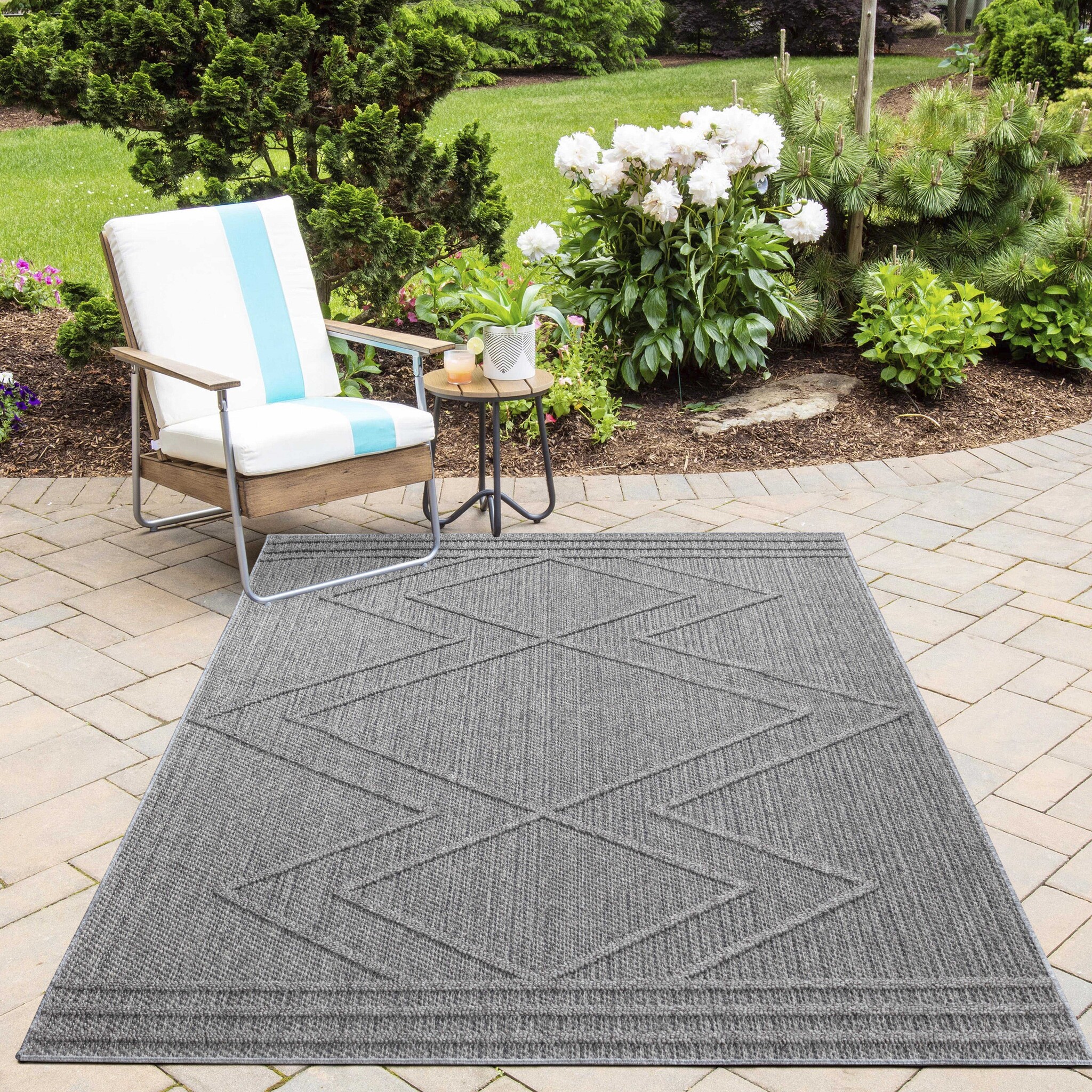 Natur Xantha Buitenkleed Sisal Laagpolig Indoor en Outdoor Grijs