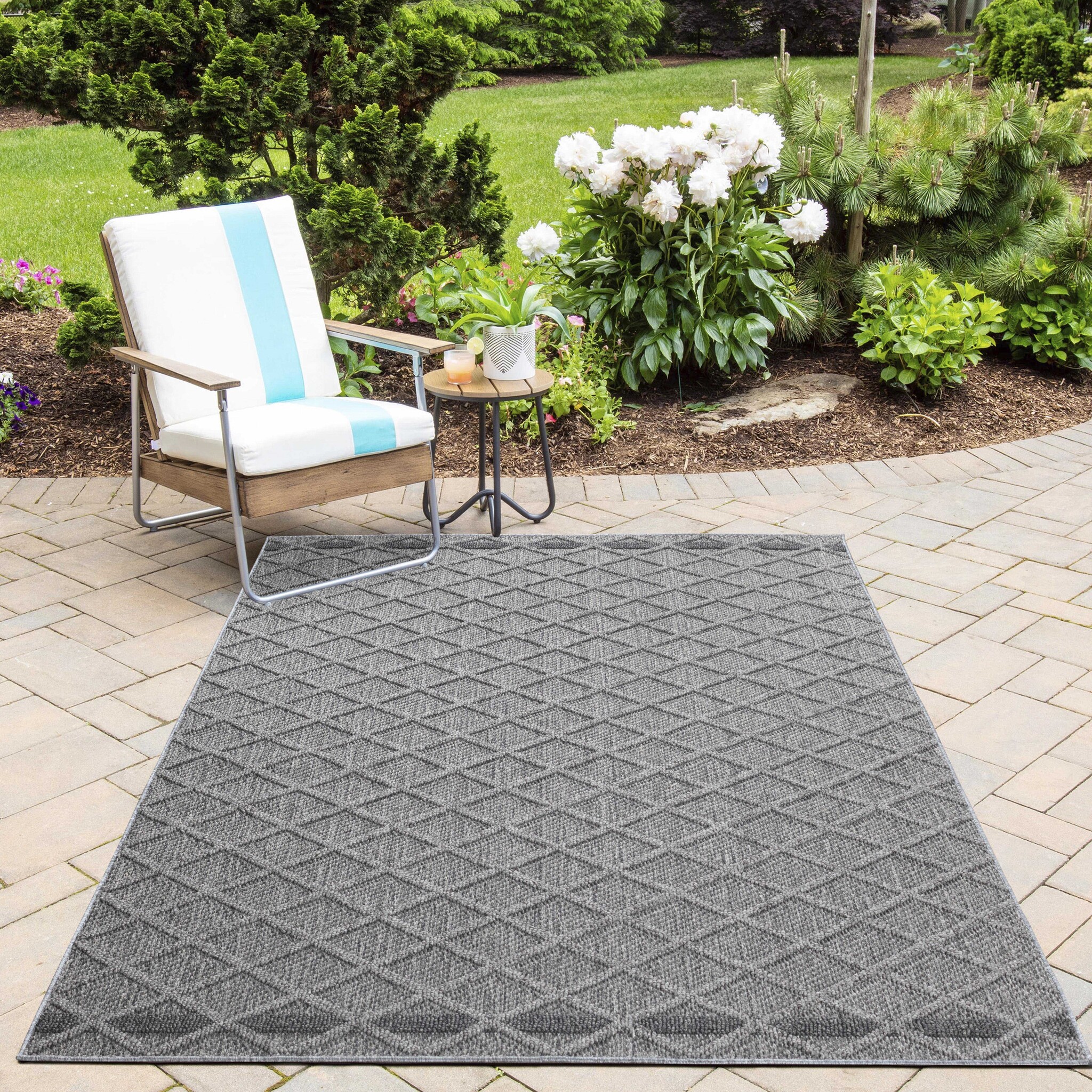 Natur Milias Buitenkleed Sisal Laagpolig Indoor en Outdoor Grijs