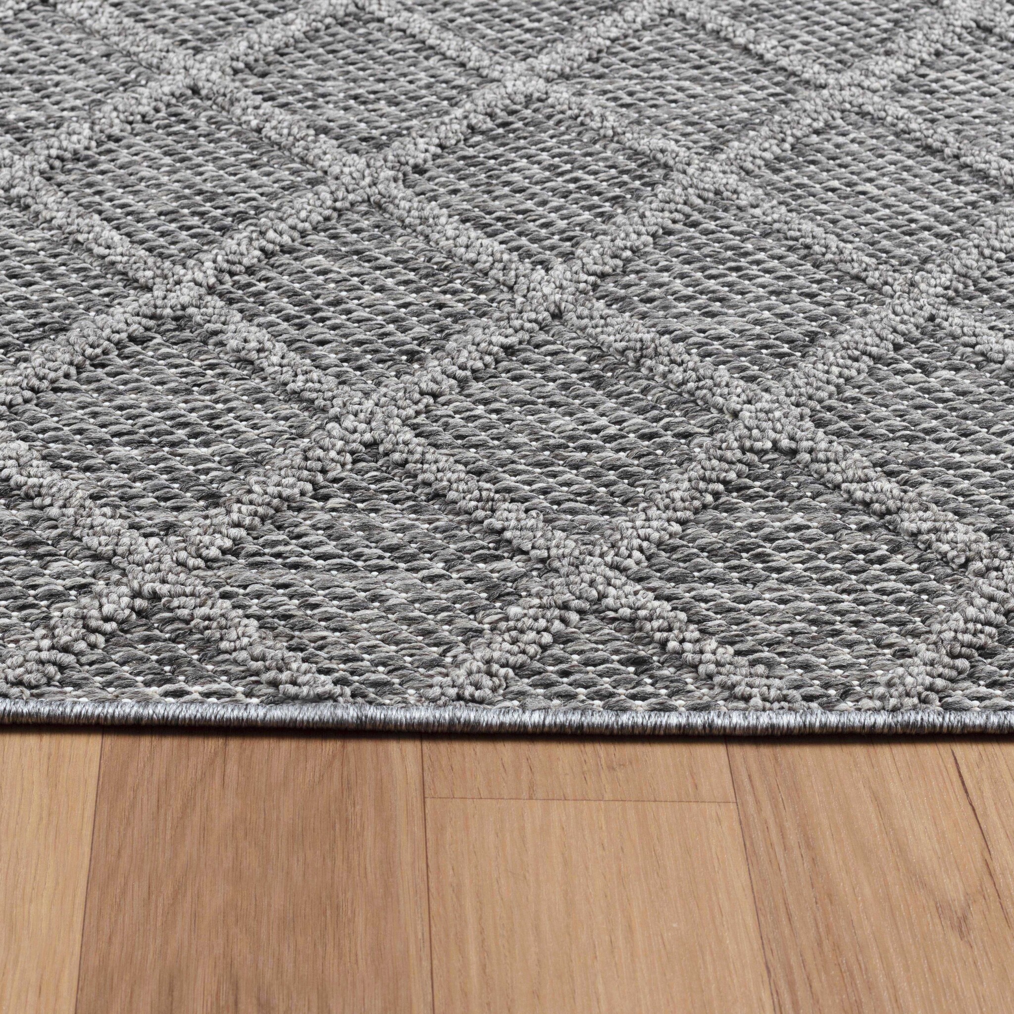 Natur Milias Buitenkleed Sisal Laagpolig Indoor en Outdoor Grijs