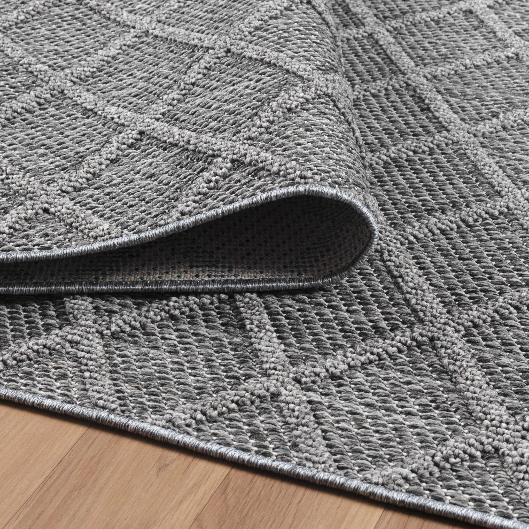 Natur Milias Buitenkleed Sisal Laagpolig Indoor en Outdoor Grijs