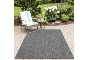 Natur Vloerkleed Lykia Buitenkleed Sisal Laagpolig Indoor en Outdoor Grijs