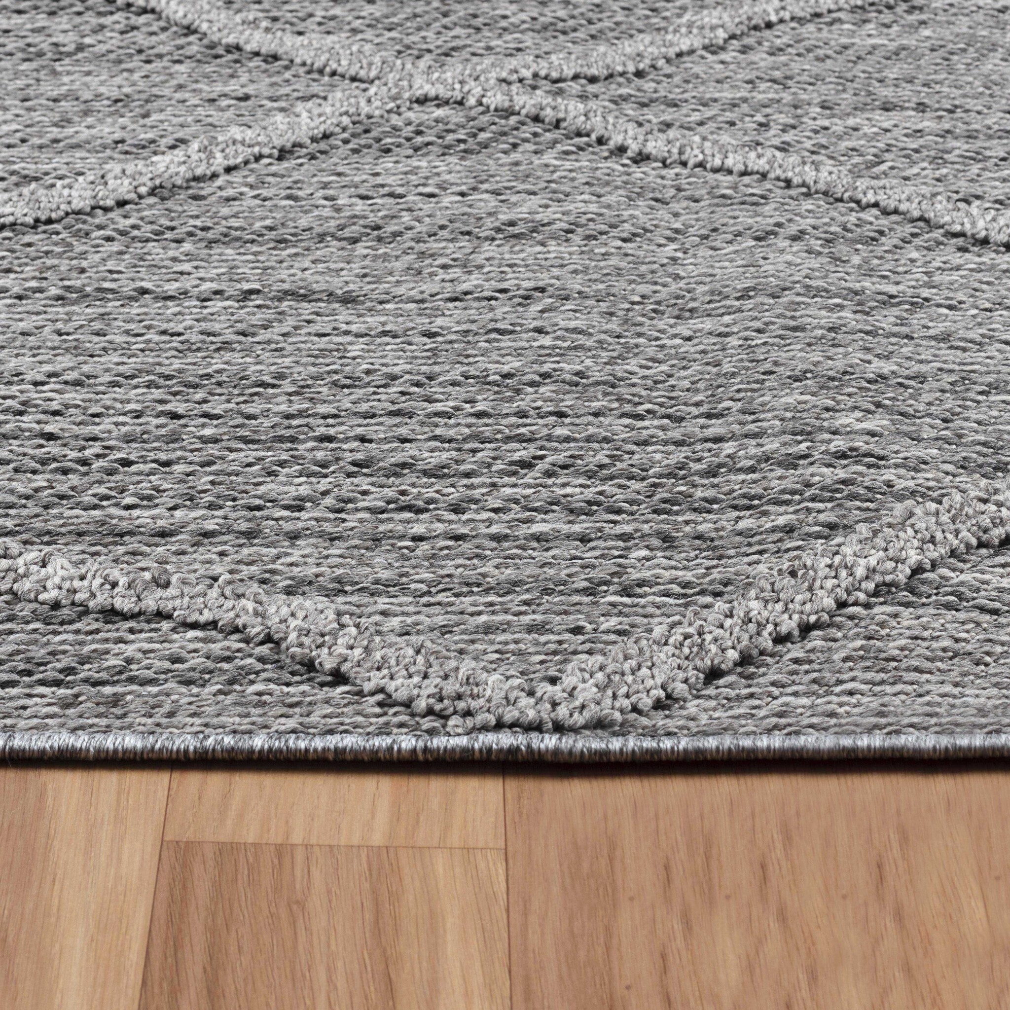 Natur Lykia Buitenkleed Sisal Laagpolig Indoor en Outdoor Grijs