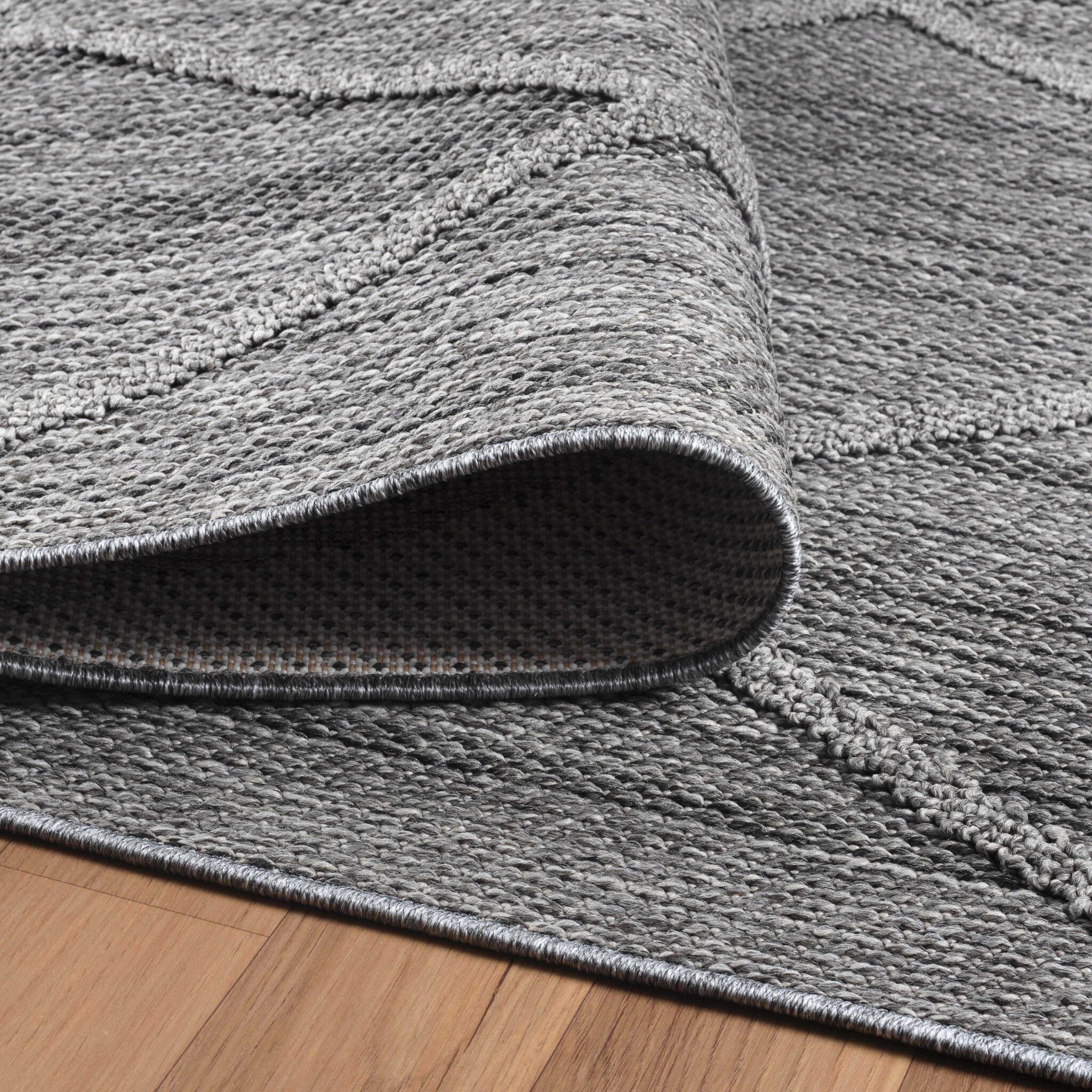 Natur Lykia Buitenkleed Sisal Laagpolig Indoor en Outdoor Grijs