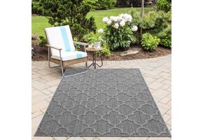 Natur Vloerkleed Patara Buitenkleed Sisal Laagpolig Indoor en Outdoor Grijs