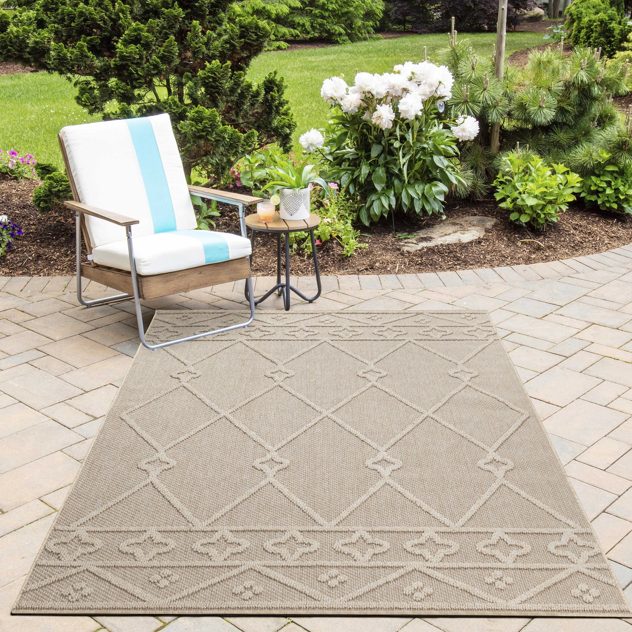 Natur Lucia Buitenkleed Sisal Laagpolig Indoor en Outdoor Beige