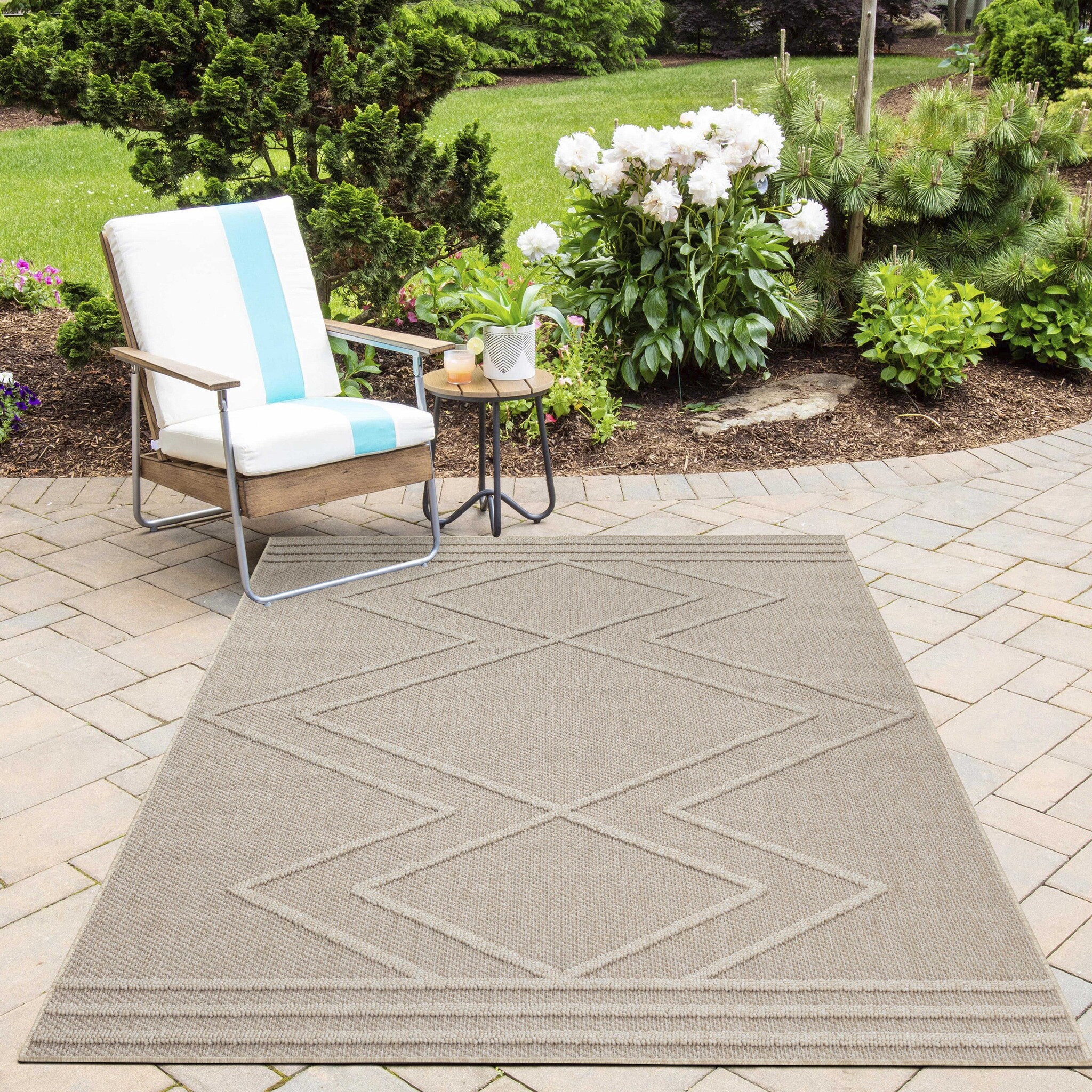 Natur Xantha Buitenkleed Sisal Laagpolig Indoor en Outdoor Beige