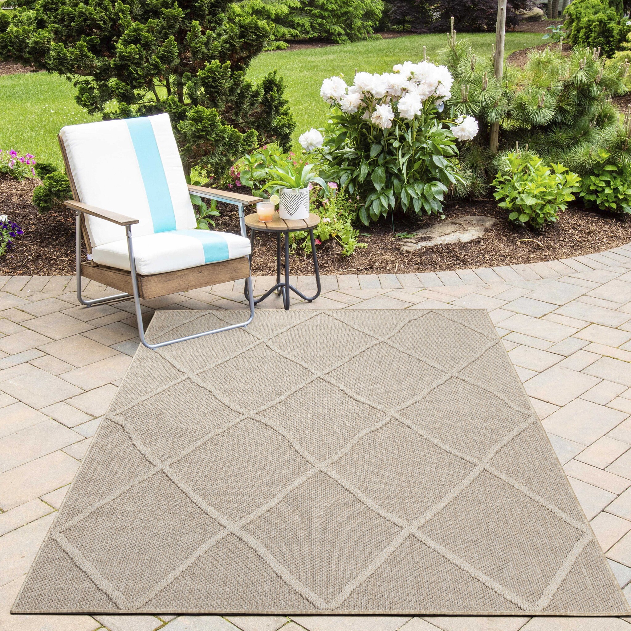 Natur Lykia Buitenkleed Sisal Laagpolig Indoor en Outdoor Beige