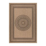 Natur Vloerkleed Kumar Buitenkleed Sisal Laagpolig Indoor en Outdoor Beige Zwart