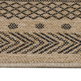 Natur Vloerkleed Kumar Buitenkleed Sisal Laagpolig Indoor en Outdoor Beige Zwart