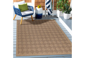 Natur Vloerkleed Denpasar Buitenkleed Sisal Laagpolig Indoor en Outdoor Beige Zwart