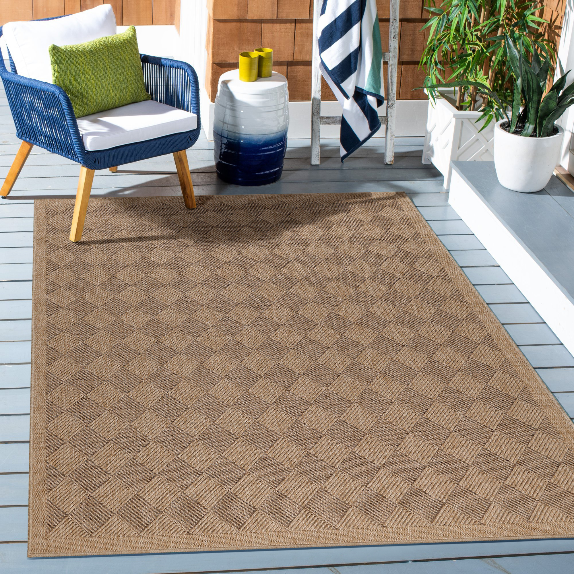 Natur Denpasar Buitenkleed Sisal Laagpolig Indoor en Outdoor Beige Zwart