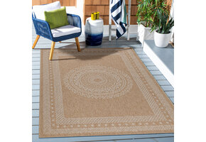 Natur Vloerkleed Kumar Buitenkleed Sisal Laagpolig Indoor en Outdoor Beige