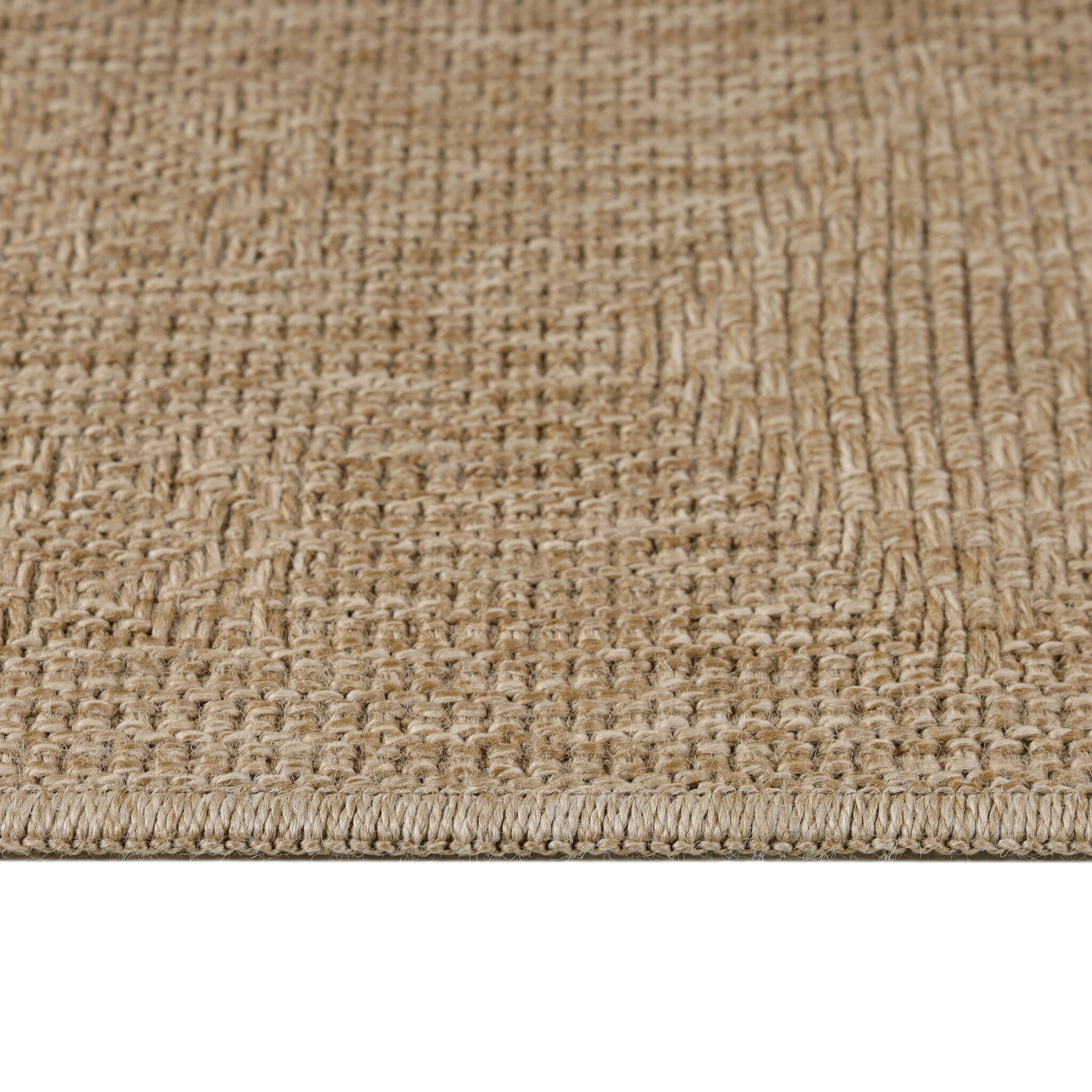 Natur Dhaka Buitenkleed Sisal Laagpolig Indoor en Outdoor Beige