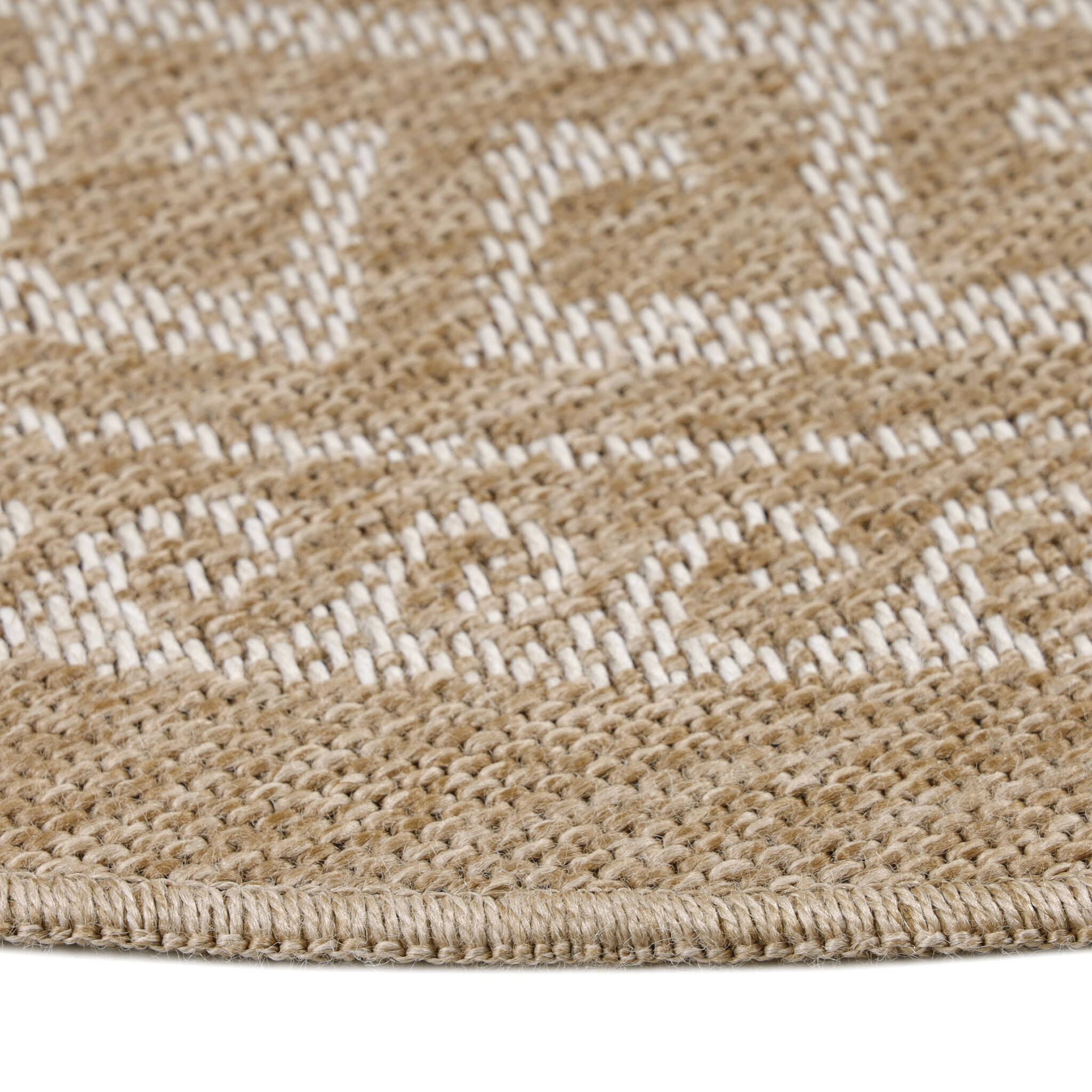 Natur Rond Buitenkleed Sisal Laagpolig Indoor en Outdoor Beige