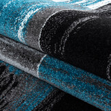 Tapijtenloods Basic Collection Modern Vloerkleed Zwart / Blauw Laagpolig