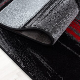 Basic Collection Modern Vloerkleed Zwart / Rood Laagpolig