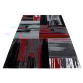 Tapijtenloods Basic Collection Modern Vloerkleed Zwart / Rood Laagpolig