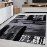 Tapijtenloods Basic Collection Modern Vloerkleed Zwart / Grijs Laagpolig