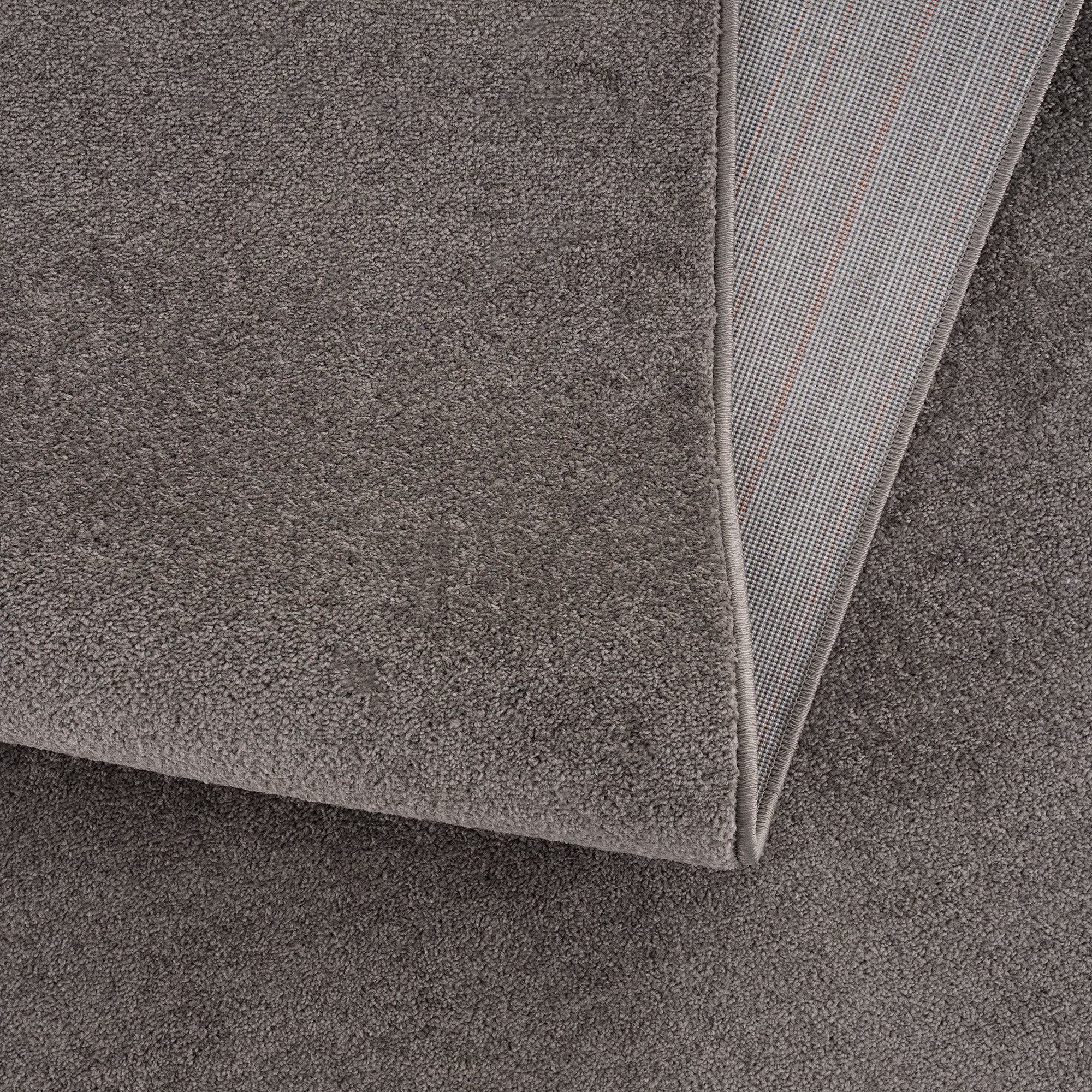 Uni Effen Laagpolig Vloerkleed Modern Grijs