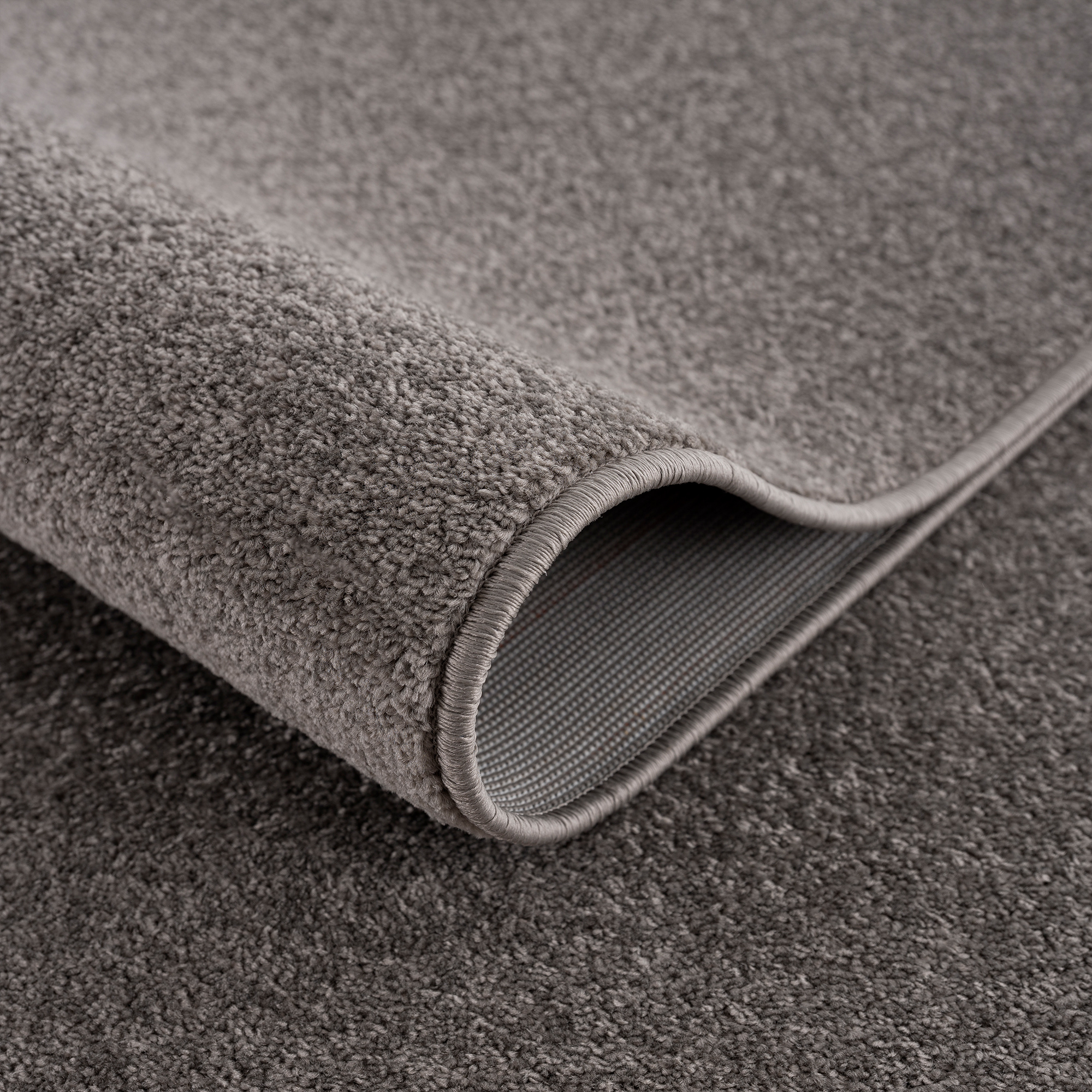 Uni Effen Laagpolig Vloerkleed Modern Grijs