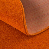 Tapijtenloods Uni Rond Effen Laagpolig Vloerkleed Modern Oranje