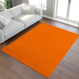 Tapijtenloods Uni Effen Laagpolig Vloerkleed Modern Oranje